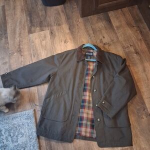 Men's Brown Jacket with Plaid Lining